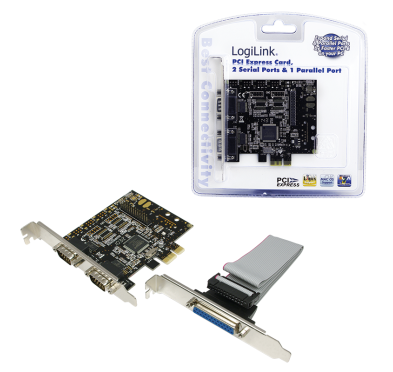 Carte PCI Express LogiLink PC0033 2 x DB9 Série + 1 x DB25 Parallèle CPCIE-LL_PC0033 - 3
