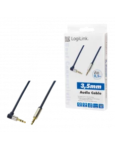 Cable Audio Jack 3.5mm Male/Male coudé 50cm LogiLink CA11050 CAJACK_CA11050 - 3