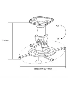 Support LogiLink Vidéo-Projecteur fixable au plafond BP0003 220 mm SUPLL_BP0003 - 3