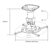 Support LogiLink Vidéo-Projecteur fixable au plafond BP0003 220 mm Support LogiLink Vidéo-Projecteur fixable au plafond BP0003 220 mm