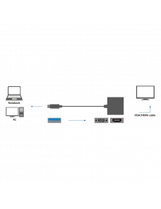 Adaptateur LogiLink AU0234 USB 3.0 - HDMI/VGA 1920x1080 ADUSB-LL_UA0234 - 2