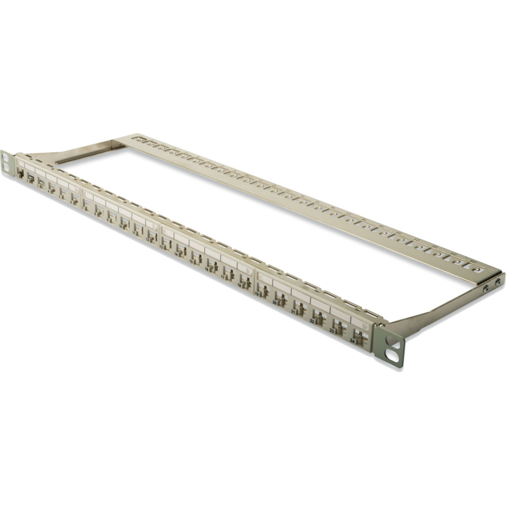 Panneau de Brassage Digitus 0.5U 19" 24 ports Keystone RJ45 DN-91421