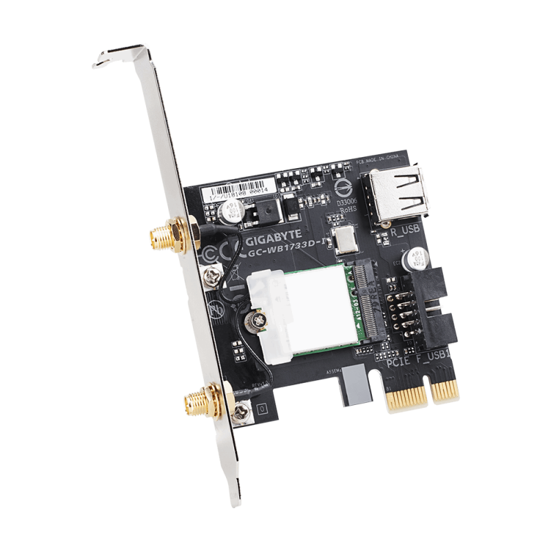 Carte Réseaux PCI-Express Wifi AC + Bluetooth Gigabyte GC-WB1733D-I Carte Réseaux PCI-Express Wifi AC + Bluetooth Gigabyte GC-WB1733D-I