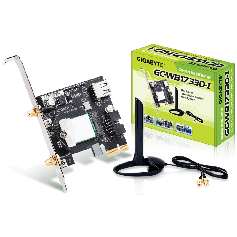 Carte Réseaux PCI-Express Wifi AC + Bluetooth Gigabyte GC-WB1733D-I CRGC-WB1733D-I - 2