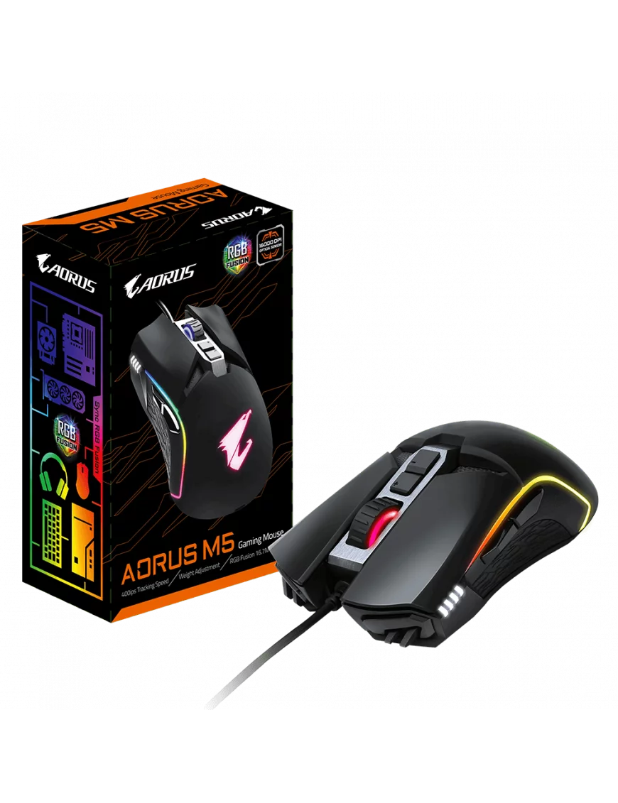 Souris AORUS M5 Gaming RGB 16000dpi USB SOAOM5 - 1
