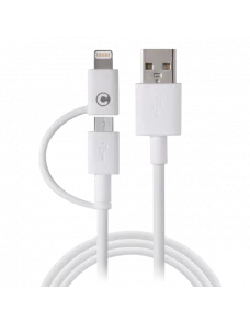 Câble Campus CB-IP5MU Dual Smart micro USB + Apple Lightning CAUSB_CB-IP5MU - 1