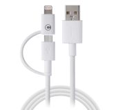 Câble Campus CB-IP5MU Dual Smart micro USB + Apple Lightning