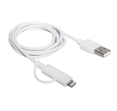 Câble Campus CB-IP5MU Dual Smart micro USB + Apple Lightning