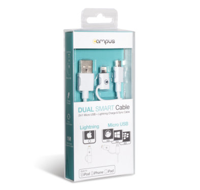 Câble Campus CB-IP5MU Dual Smart micro USB + Apple Lightning CAUSB_CB-IP5MU - 3