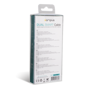 Câble Campus CB-IP5MU Dual Smart micro USB + Apple Lightning CAUSB_CB-IP5MU - 4
