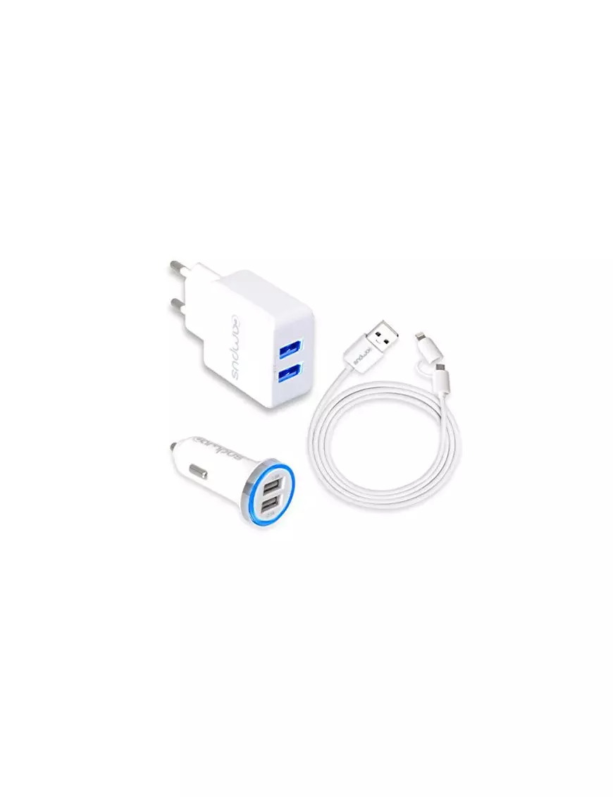 Campus CH-CT21UW Chargeur Universel micro USB et Apple Lightning 2.1A ALIM_CH-CT21UW - 1