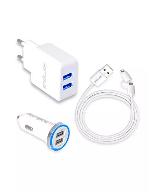 Campus CH-CT21UW Chargeur Universel micro USB et Apple Lightning 2.1A ALIM_CH-CT21UW - 1