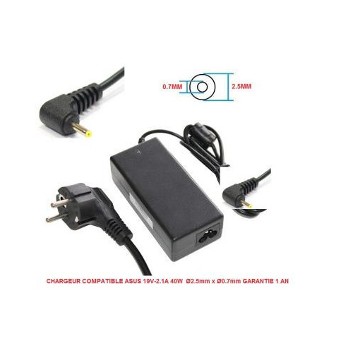 Chargeur Compatible Asus 19V 2.1A 40W 2.5/0.7mm Générique - 1