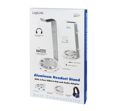 Support de Casque LogiLink UA0304 Hub USB 3.0 + Jack Aluminium MICLL-UA0304 - 6