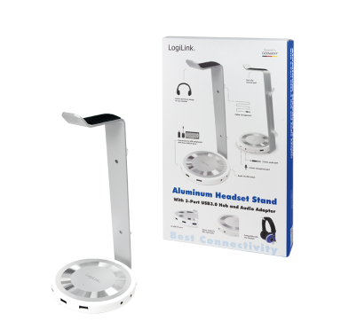 Support de Casque LogiLink UA0304 Hub USB 3.0 + Jack Aluminium MICLL-UA0304 - 7