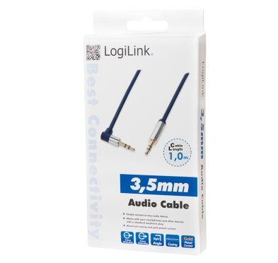 Cable Audio Jack 3.5mm Male/Male coudé 1m LogiLink CA11100 CAJACK_CA11100 - 3