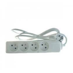 Bloc Multiprises 4 entrées Standard  1m Blanc M4P_SIMPLE_BL - 1