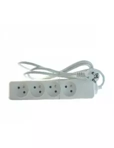 Bloc Multiprises 4 entrées Standard  1m Blanc M4P_SIMPLE_BL - 1