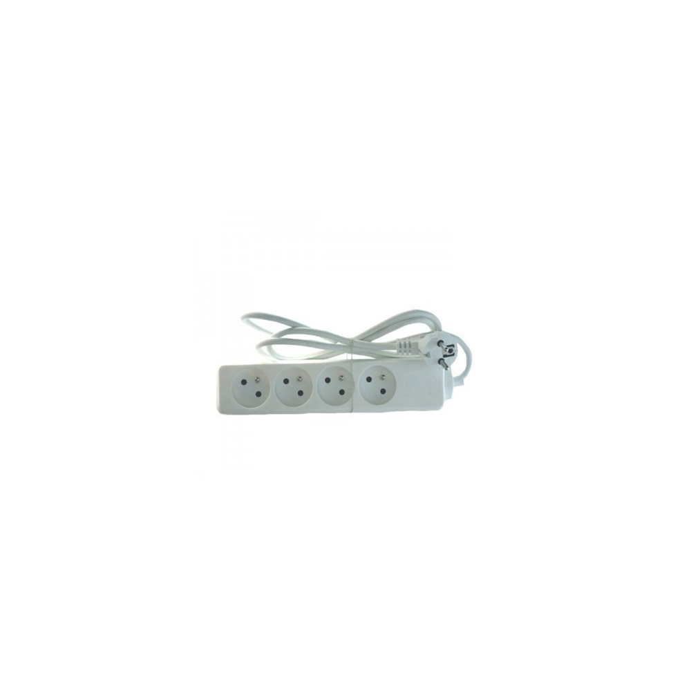 Bloc Multiprises 4 entrées Standard  1m Blanc
