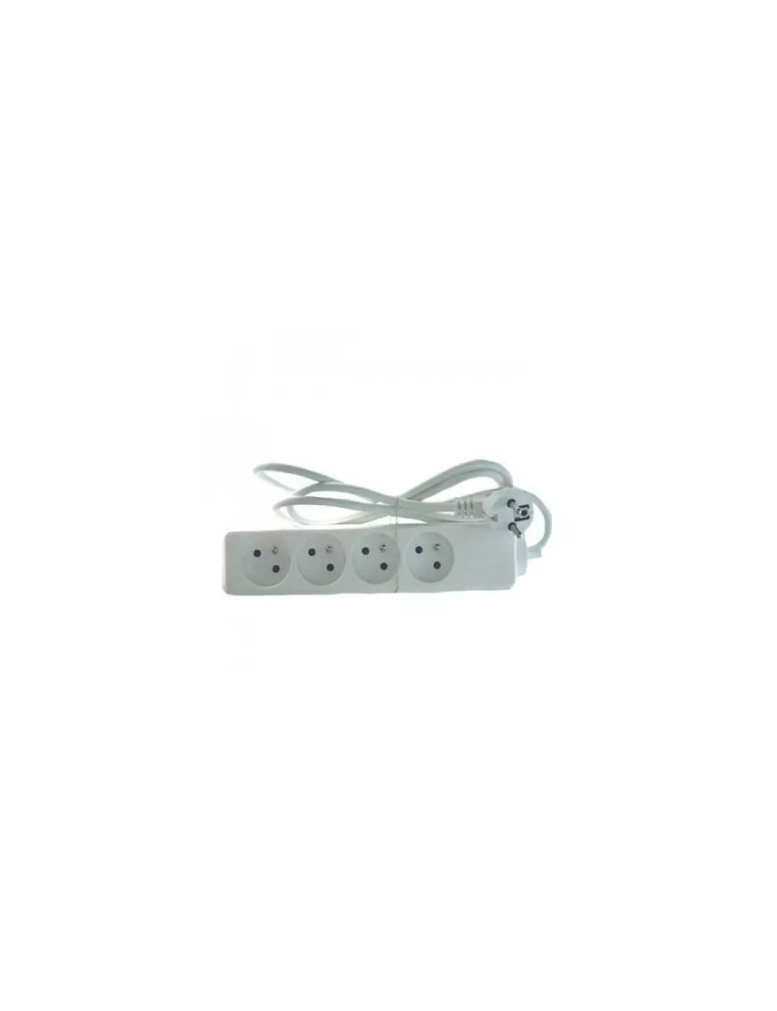 Bloc Multiprises 4 entrées Standard  1m Blanc