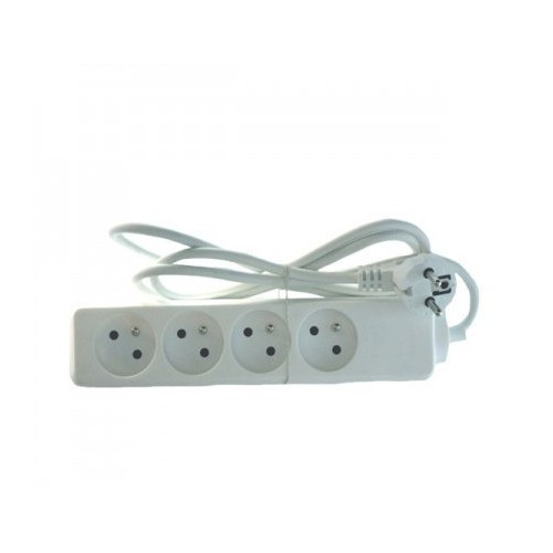 Bloc Multiprises 4 entrées Standard  1m Blanc M4P_SIMPLE_BL - 1