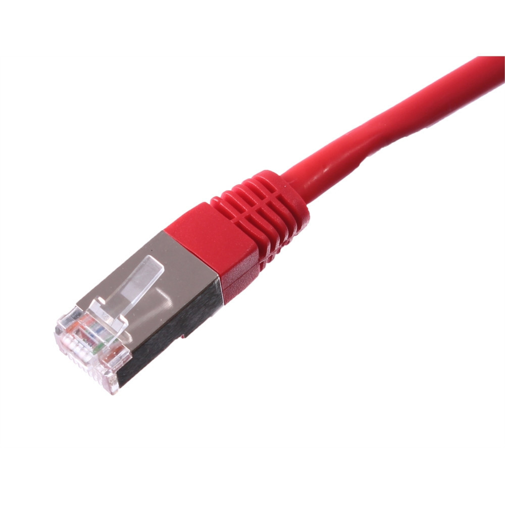 Cable Réseaux RJ45 1m Droit Cat6A S/FTP Blindé Rouge
