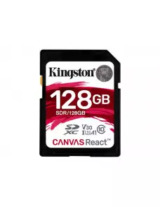 Mémoire SDXC 128Go Kingston Canvas React A1 V30 UHS-I U3 Class 10 Kingston - 1
