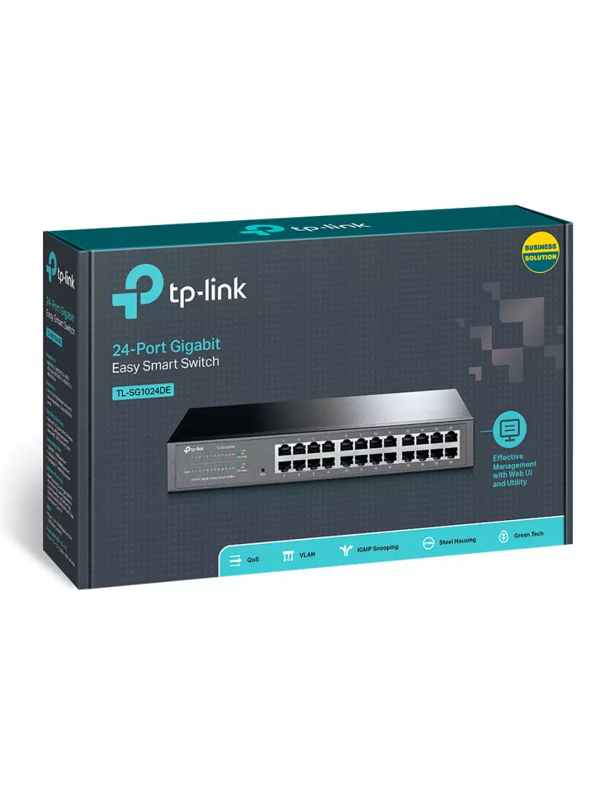 Switch RJ45 TP-Link TL-SG1024DE 10/100/1000 Mbps 24 Ports Rackable SW_TL-SG1024DE - 1