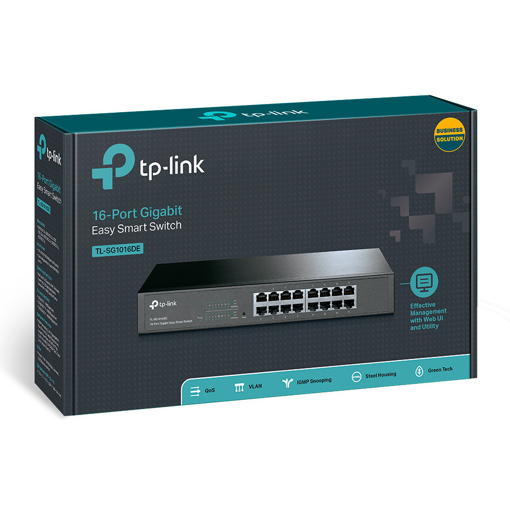 Switch RJ45 TP-Link TL-SG1016DE 10/100/1000 Mbps 16 Ports Rackable
