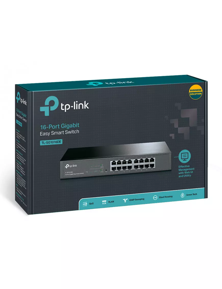 Switch RJ45 TP-Link TL-SG1016DE 10/100/1000 Mbps 16 Ports Rackable SW_TL-SG1016DE - 1